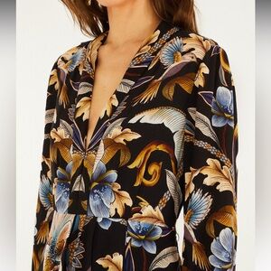 Farm Rio Black Snake Garden Viscose Maxi Dress XL